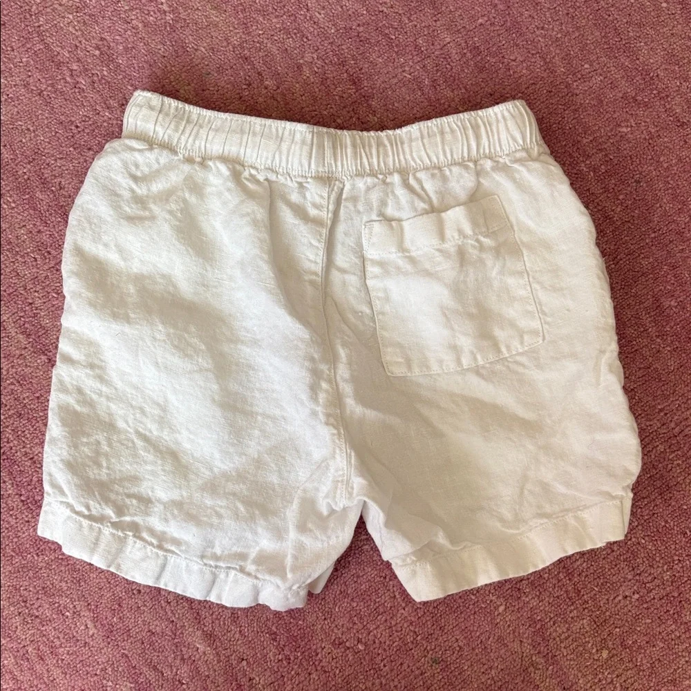 J. Crew Crewcuts Boys White Linen Dock Shorts